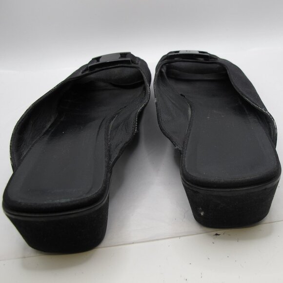 Salvatore Ferragamo black fabric open-toe slide with buckle detail 8.5AA - Picture 3 of 7